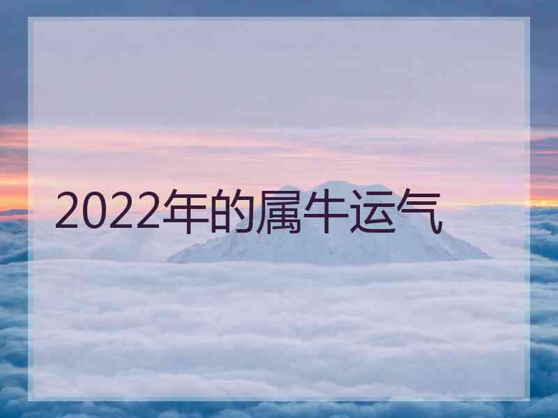 2022年的属牛运气