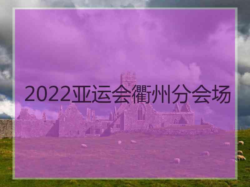 2022亚运会衢州分会场