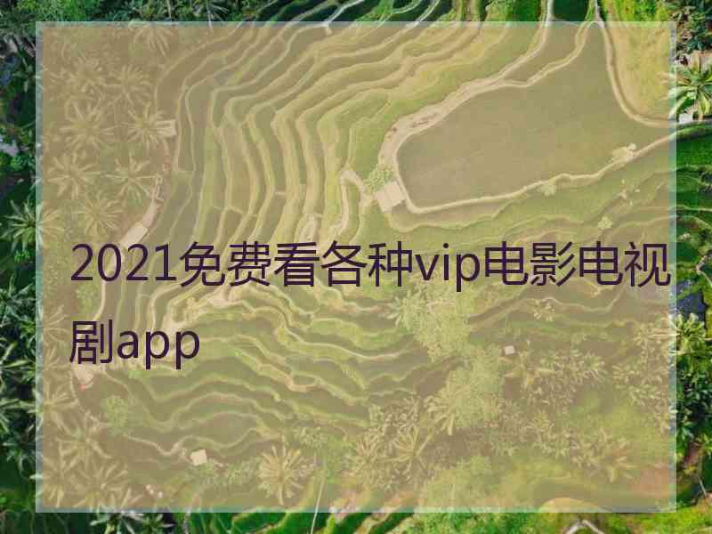 2021免费看各种vip电影电视剧app