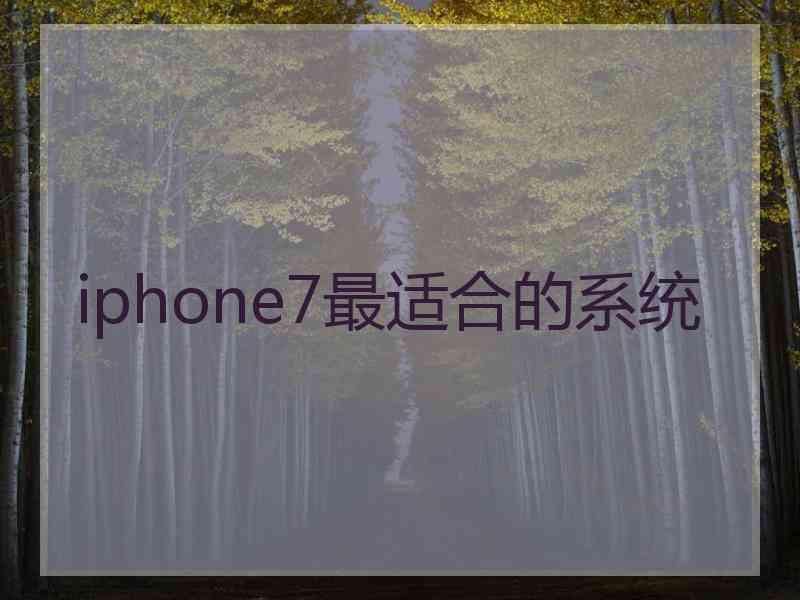 iphone7最适合的系统