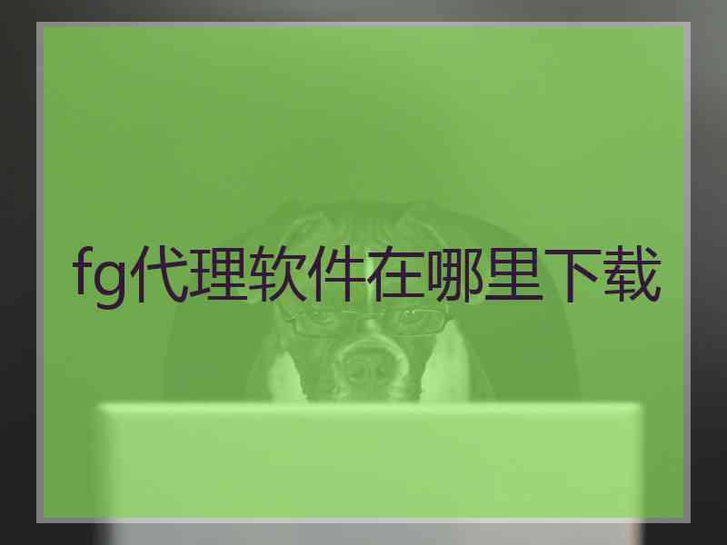 fg代理软件在哪里下载