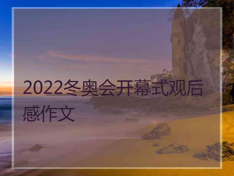 2022冬奥会开幕式观后感作文