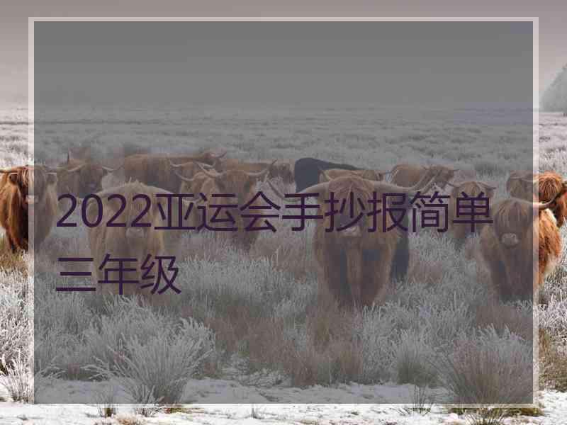 2022亚运会手抄报简单三年级