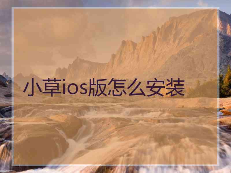 小草ios版怎么安装