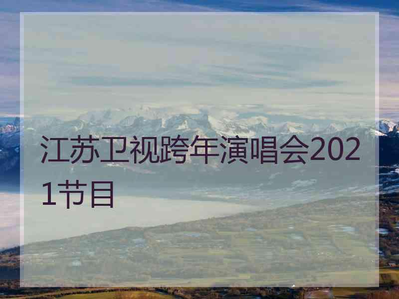 江苏卫视跨年演唱会2021节目