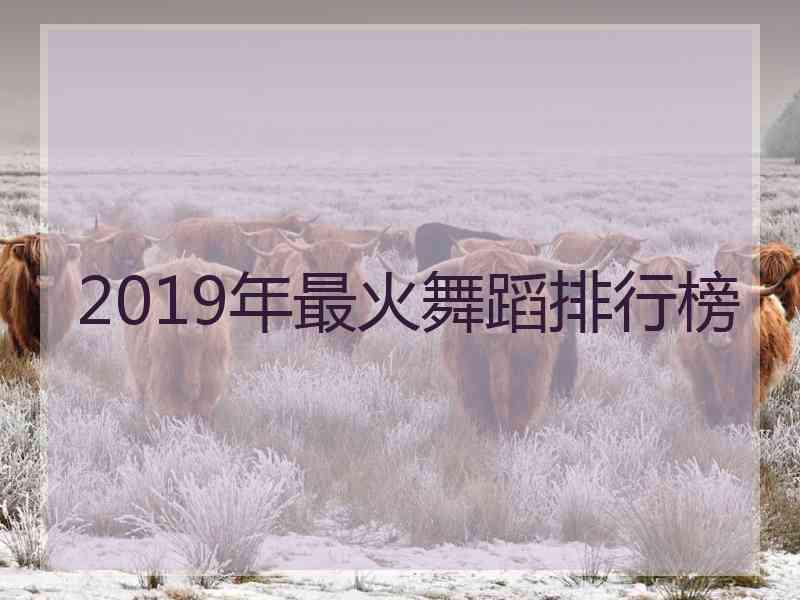 2019年最火舞蹈排行榜