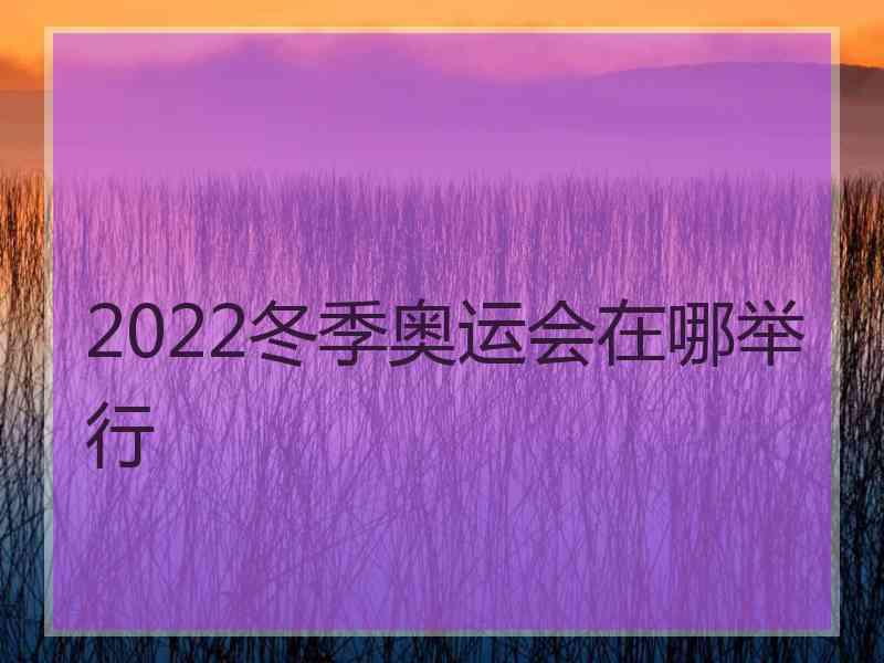 2022冬季奥运会在哪举行