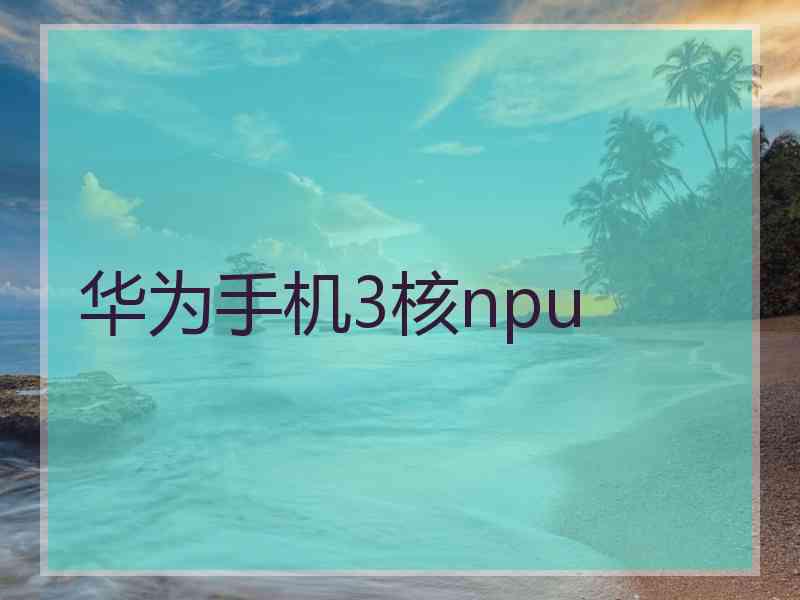 华为手机3核npu