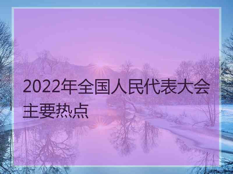 2022年全国人民代表大会主要热点