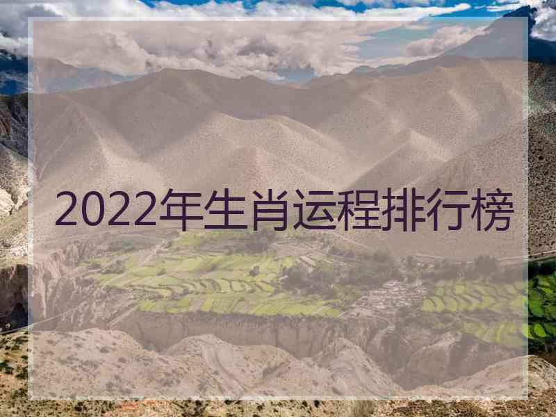 2022年生肖运程排行榜