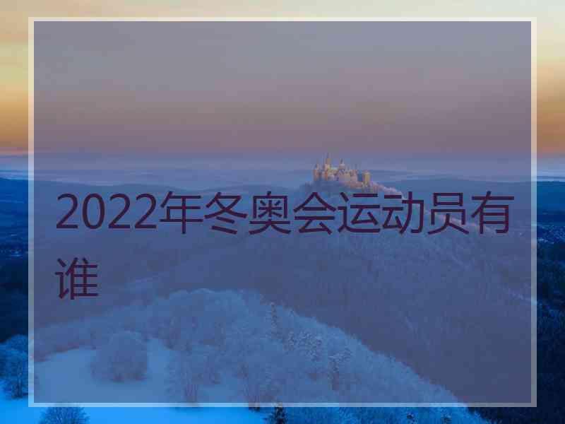 2022年冬奥会运动员有谁