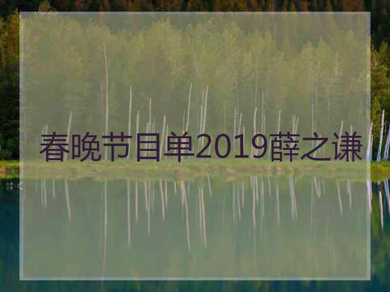 春晚节目单2019薛之谦