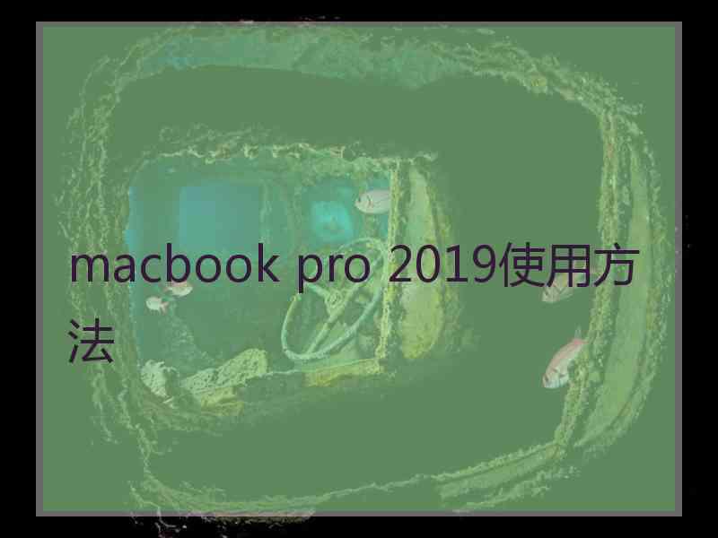 macbook pro 2019使用方法