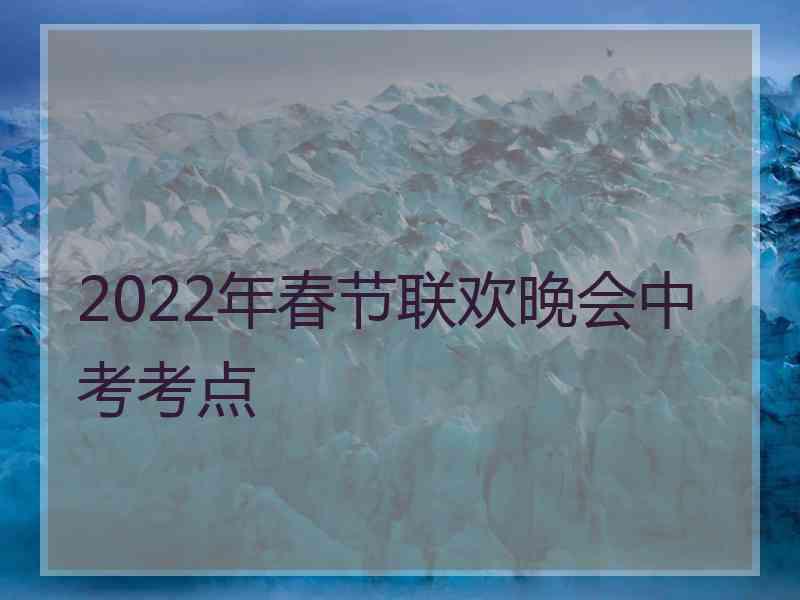 2022年春节联欢晚会中考考点