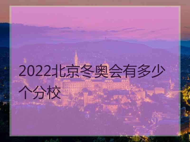 2022北京冬奥会有多少个分校