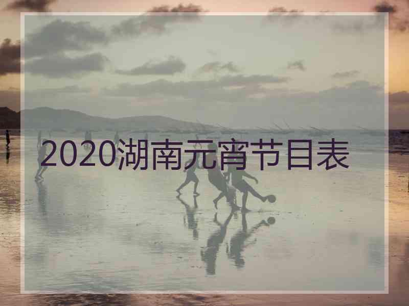 2020湖南元宵节目表