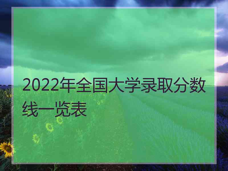 2022年全国大学录取分数线一览表