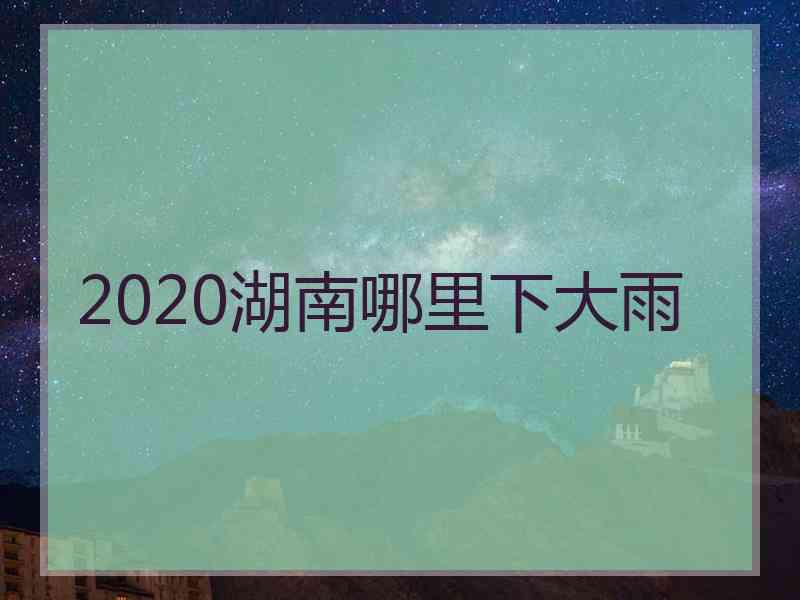 2020湖南哪里下大雨