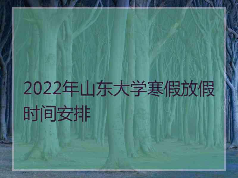 2022年山东大学寒假放假时间安排