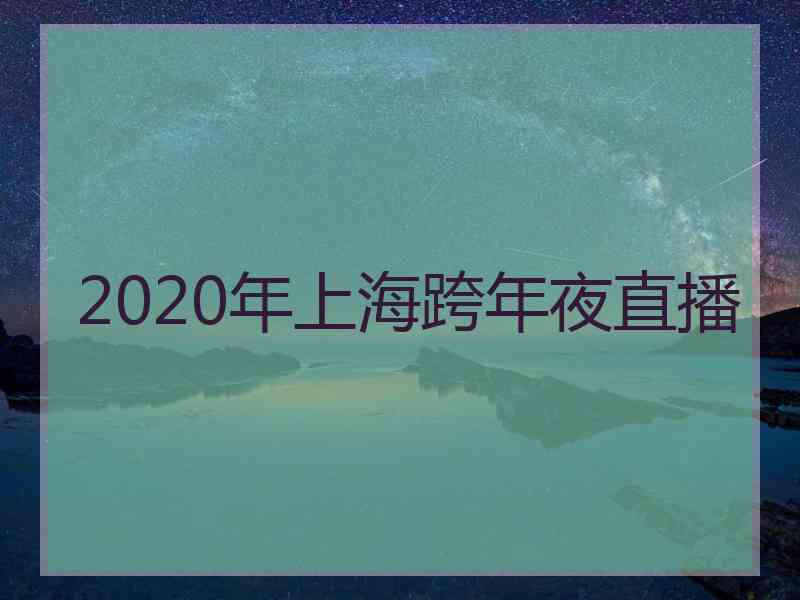 2020年上海跨年夜直播