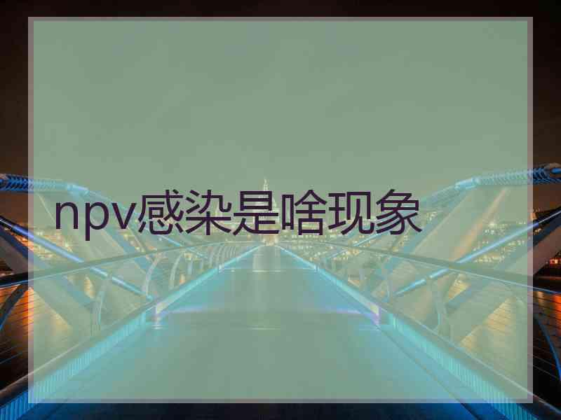 npv感染是啥现象