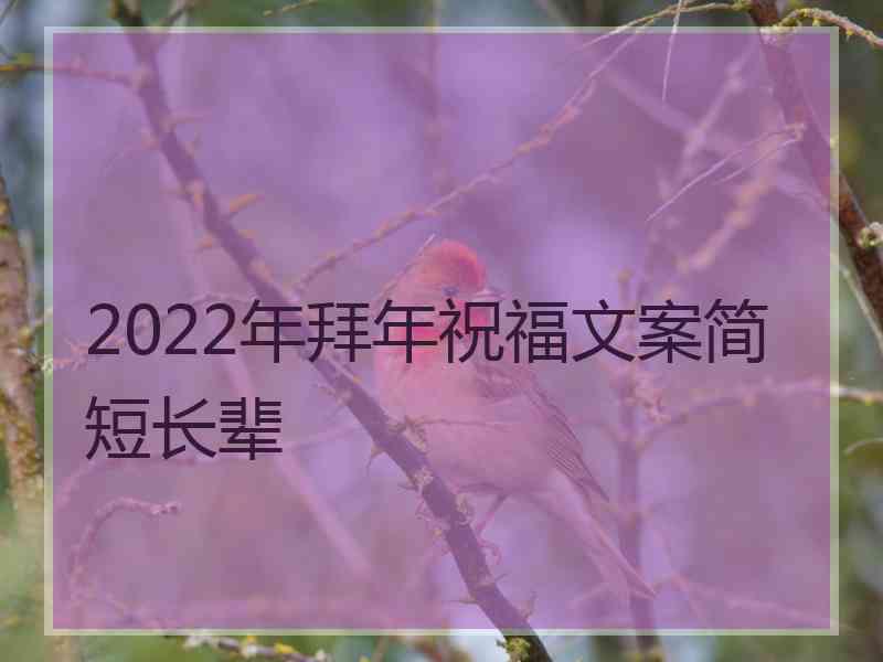 2022年拜年祝福文案简短长辈