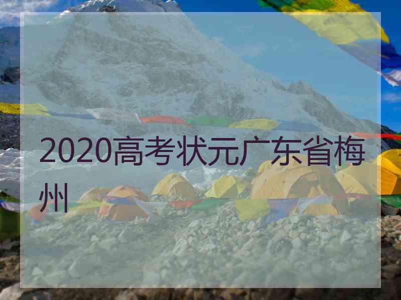 2020高考状元广东省梅州