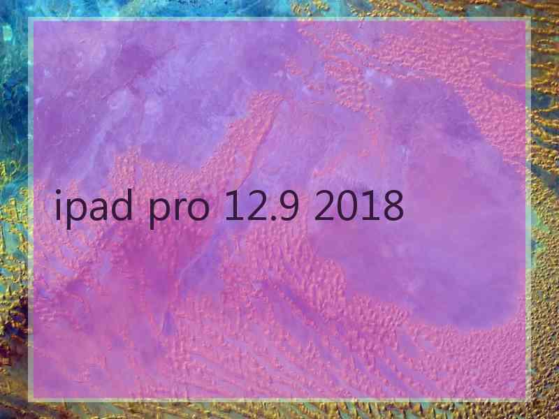 ipad pro 12.9 2018