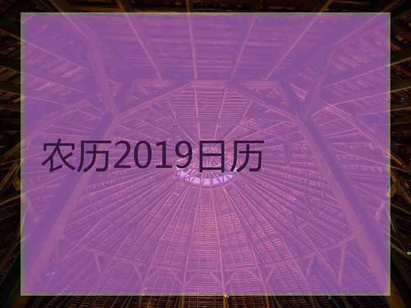 农历2019日历