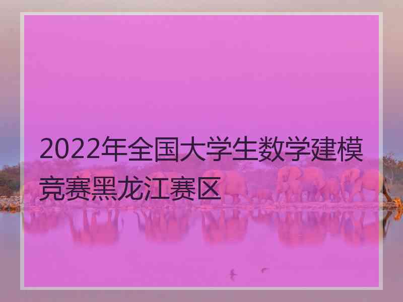 2022年全国大学生数学建模竞赛黑龙江赛区