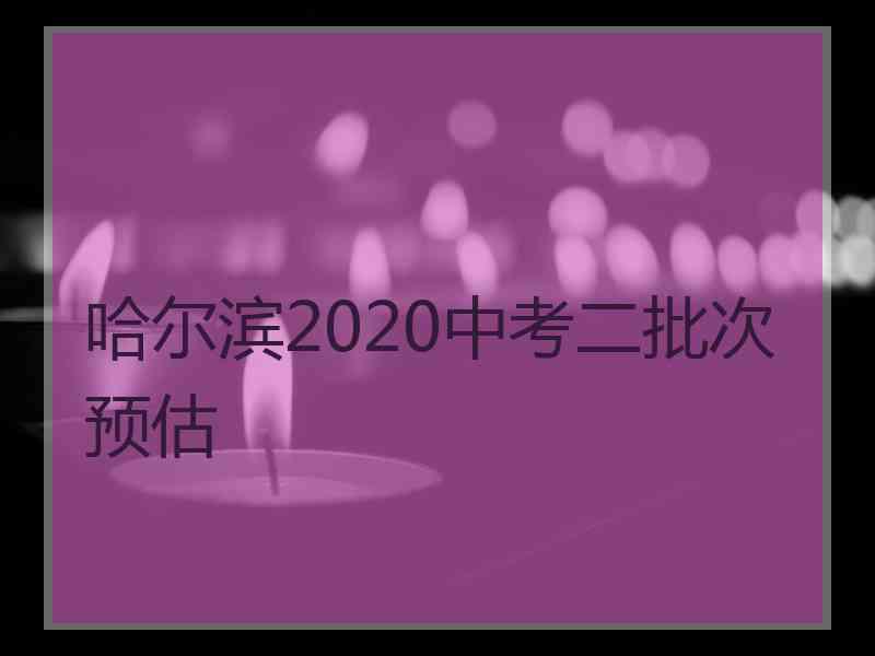 哈尔滨2020中考二批次预估