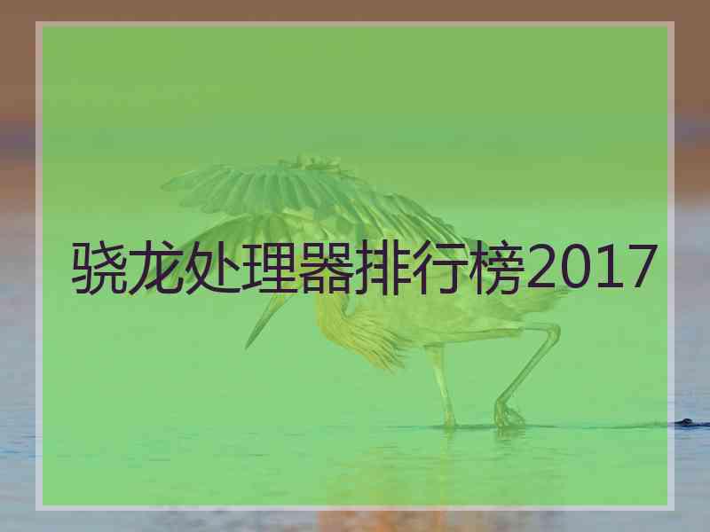 骁龙处理器排行榜2017