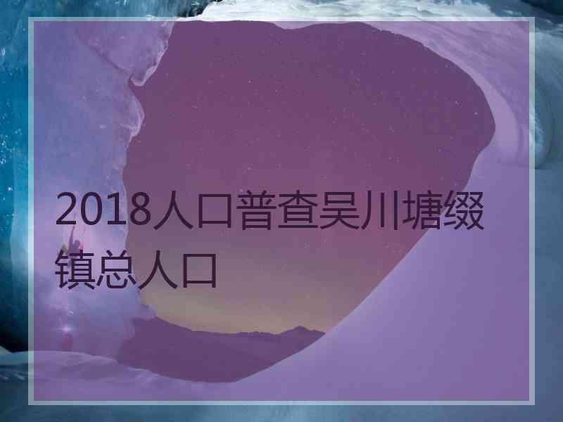 2018人口普查吴川塘缀镇总人口