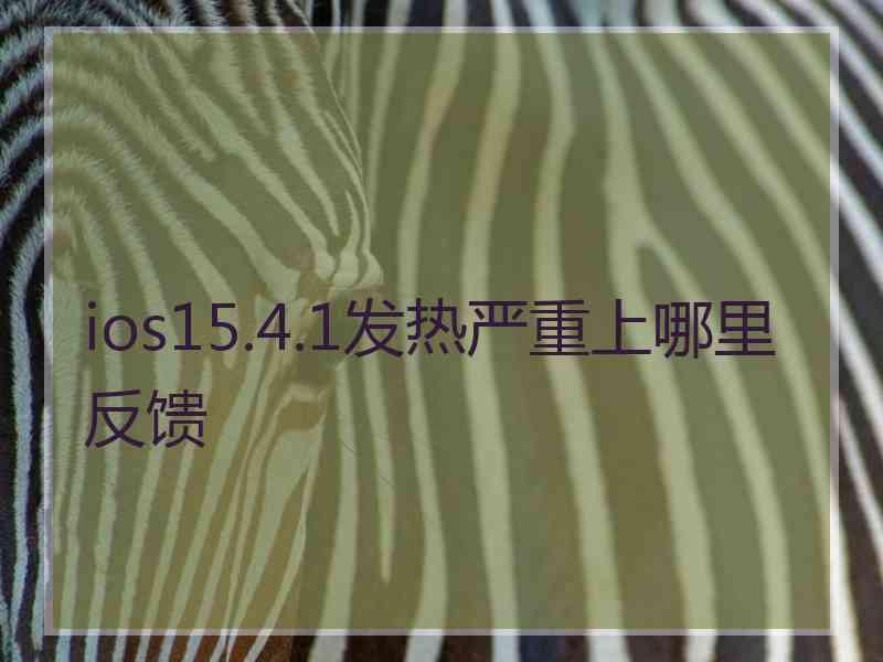 ios15.4.1发热严重上哪里反馈