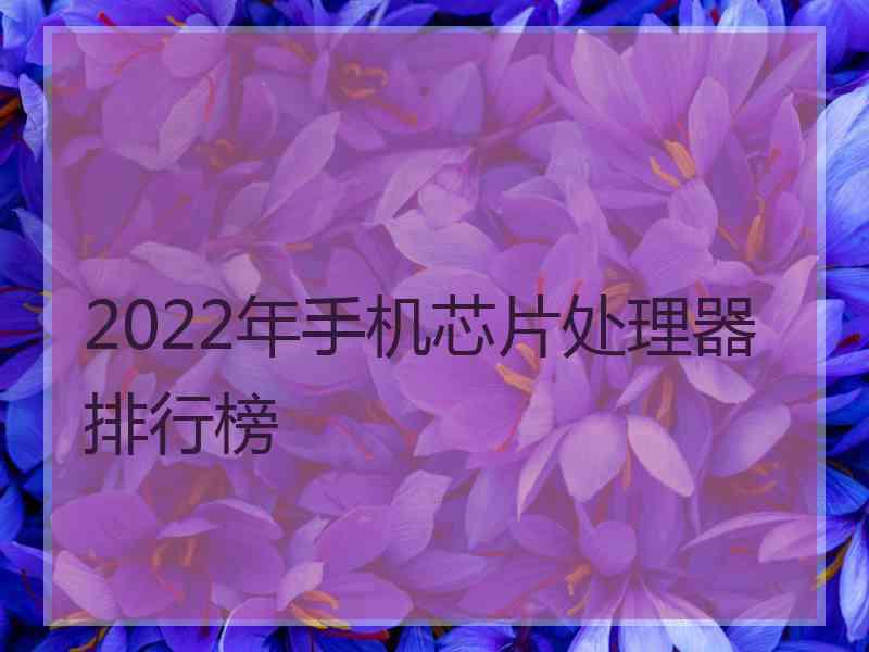 2022年手机芯片处理器排行榜