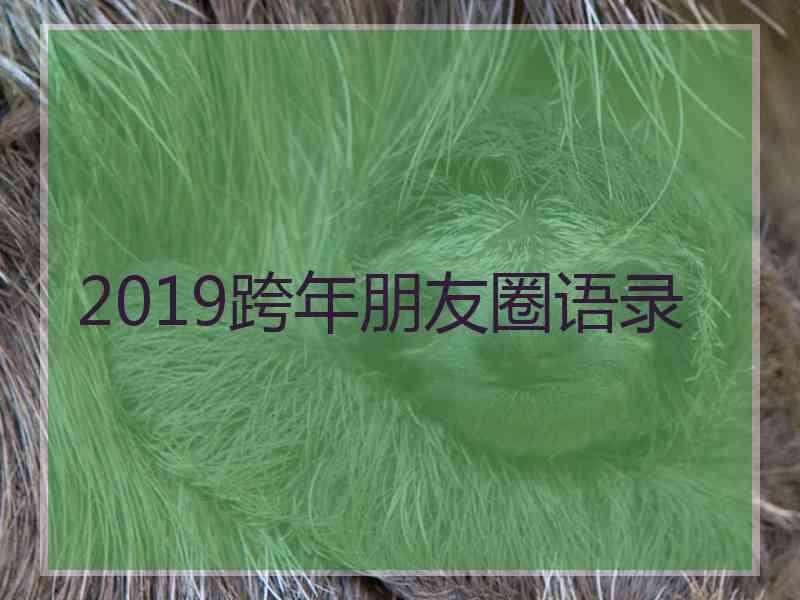 2019跨年朋友圈语录