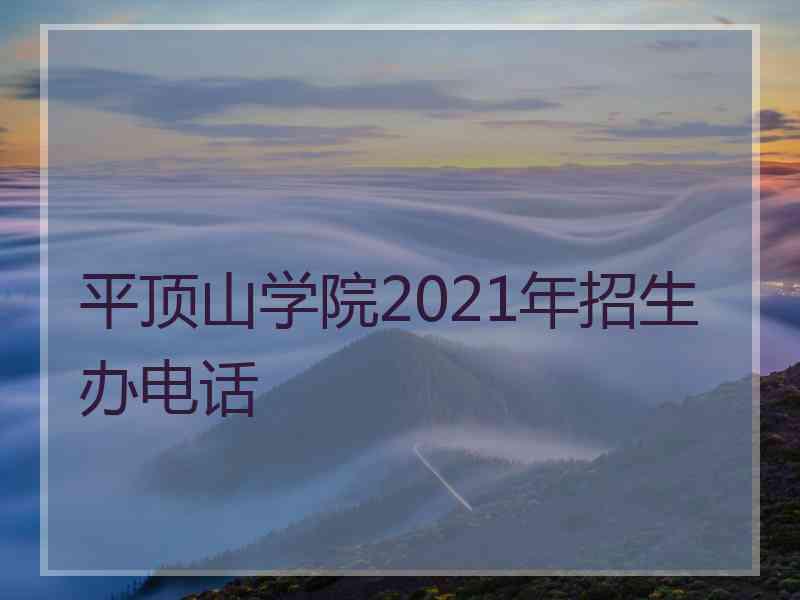 平顶山学院2021年招生办电话