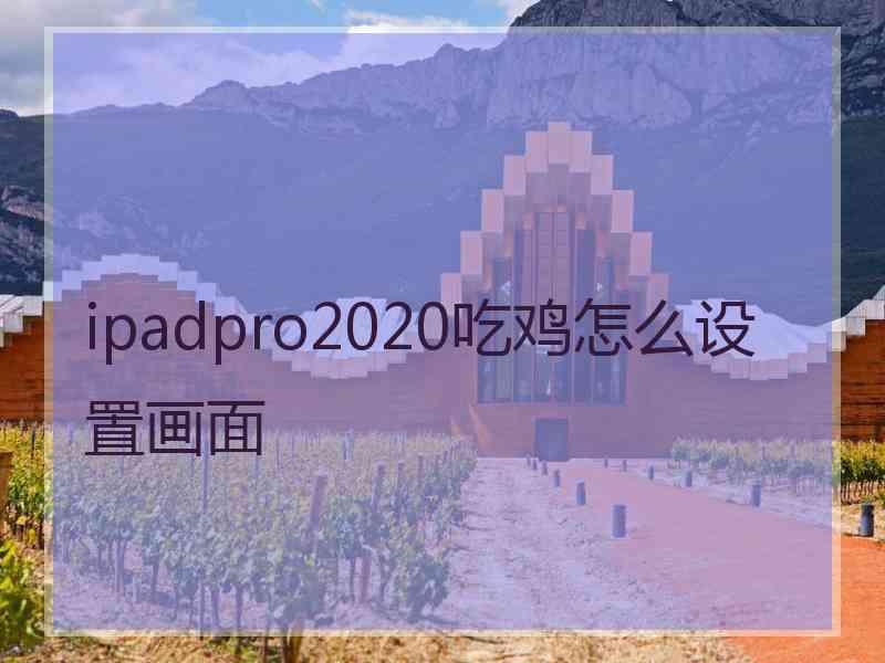 ipadpro2020吃鸡怎么设置画面