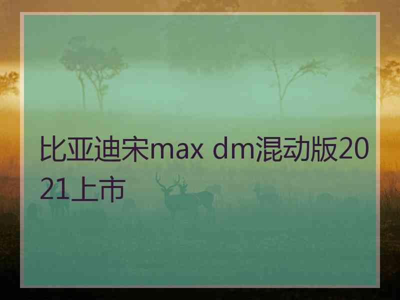 比亚迪宋max dm混动版2021上市