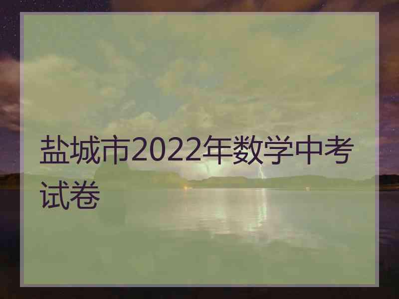 盐城市2022年数学中考试卷