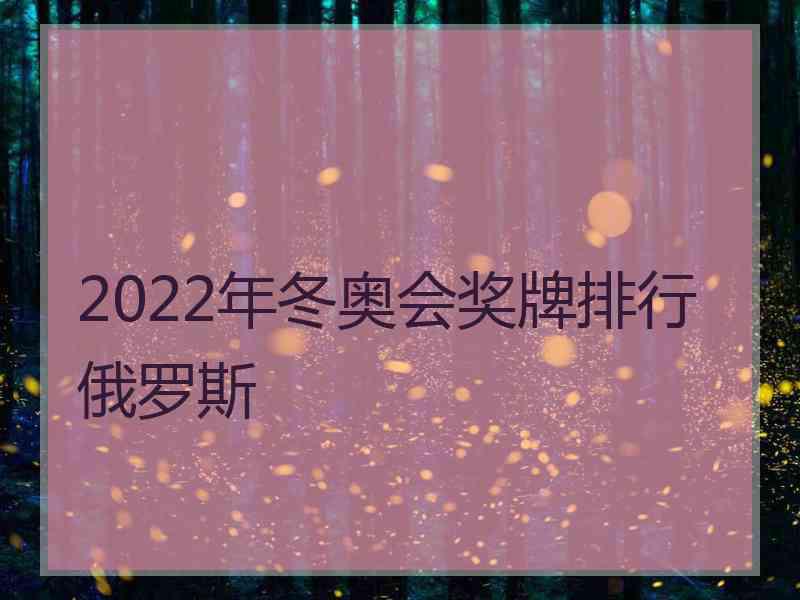 2022年冬奥会奖牌排行俄罗斯