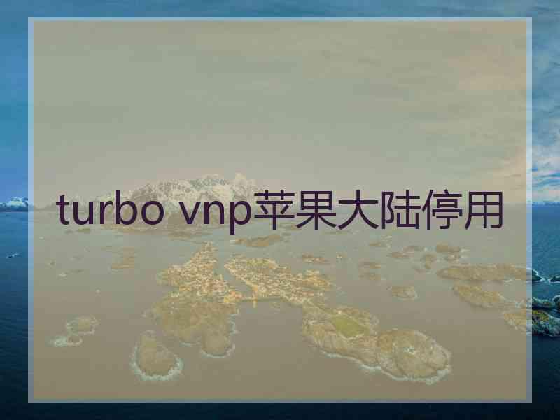 turbo vnp苹果大陆停用