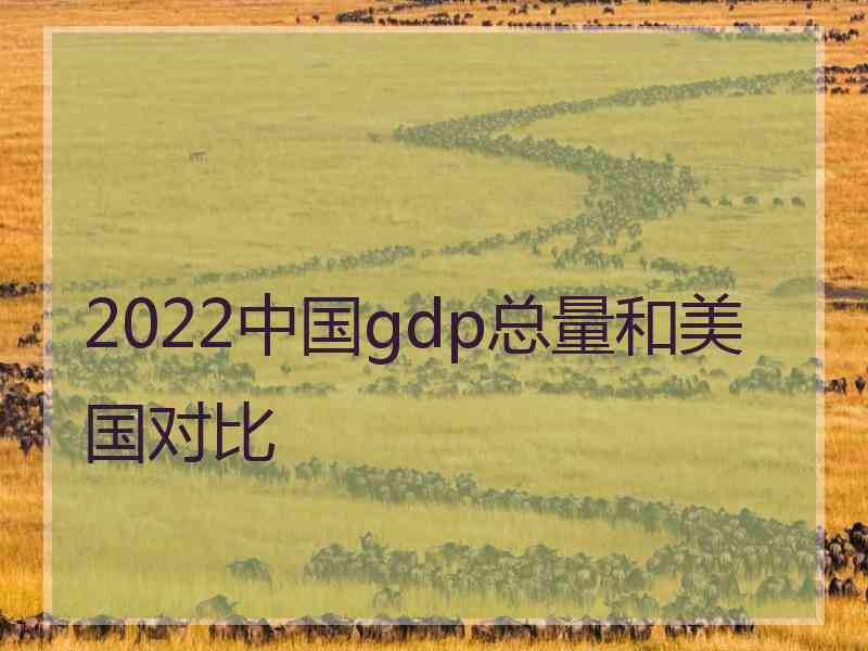 2022中国gdp总量和美国对比