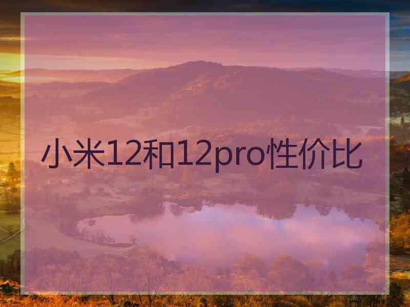 小米12和12pro性价比