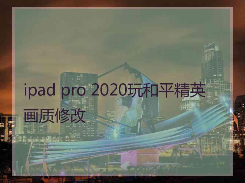 ipad pro 2020玩和平精英画质修改