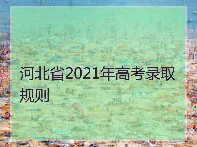 河北省2021年高考录取规则