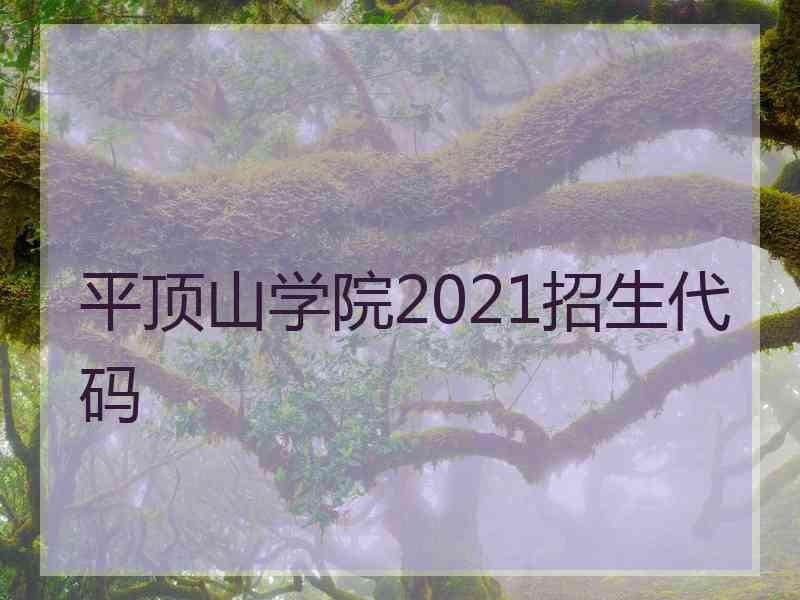 平顶山学院2021招生代码