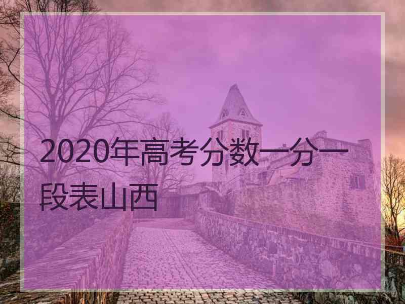 2020年高考分数一分一段表山西