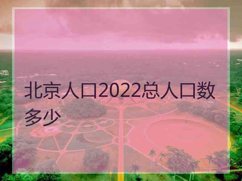 北京人口2022总人口数多少