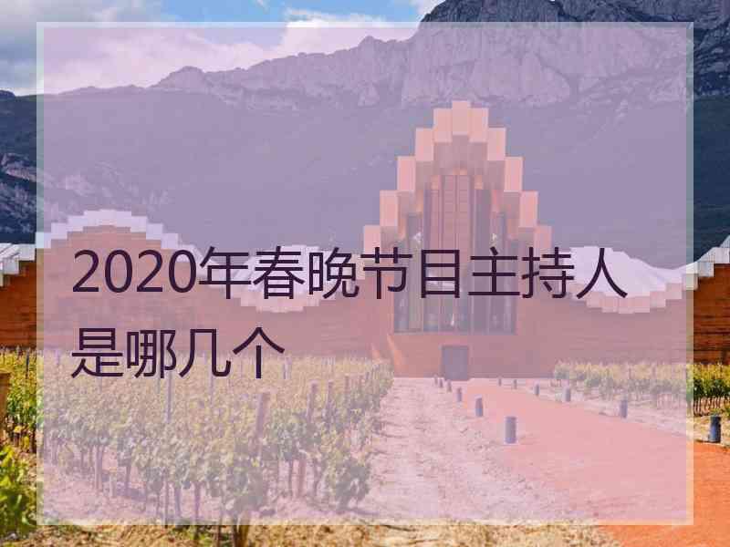 2020年春晚节目主持人是哪几个